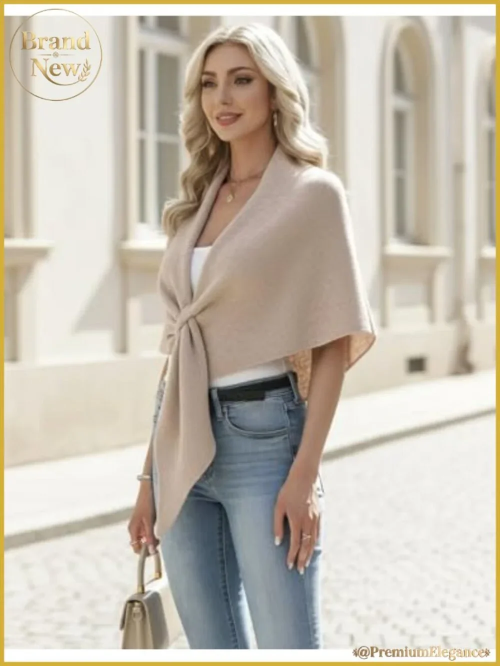 Knit Shawl Wrap Poncho Triangle Cape Scarf for Women